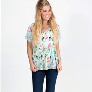 Floral peplum top